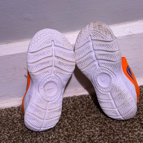 Nike Flex Runner 3 PS Kids 9C White Total Orange Blue Shoes FN1449-101 NWB - Picture 5 of 6
